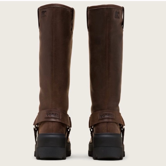 Sorel Brown Leather Mid-Calf Harness Platform Boot - Picture 5 of 9